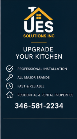 UES Solutions — upgrade your kitchen with professional installation, all major brands